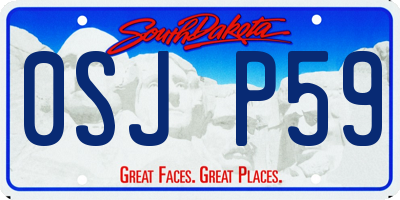 SD license plate 0SJP59