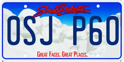 SD license plate 0SJP60