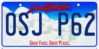 SD license plate 0SJP62