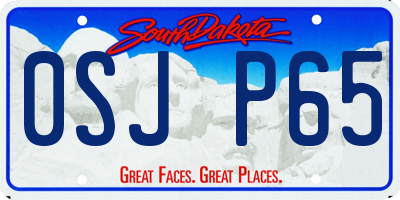 SD license plate 0SJP65