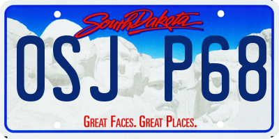 SD license plate 0SJP68