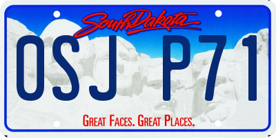 SD license plate 0SJP71