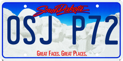 SD license plate 0SJP72