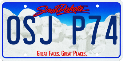 SD license plate 0SJP74
