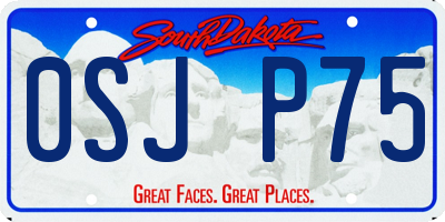 SD license plate 0SJP75