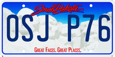 SD license plate 0SJP76