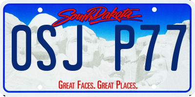 SD license plate 0SJP77