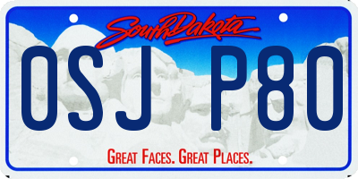 SD license plate 0SJP80