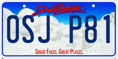 SD license plate 0SJP81