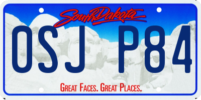 SD license plate 0SJP84