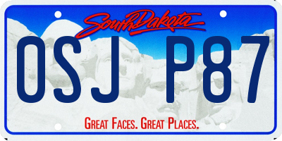 SD license plate 0SJP87