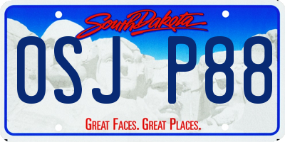 SD license plate 0SJP88