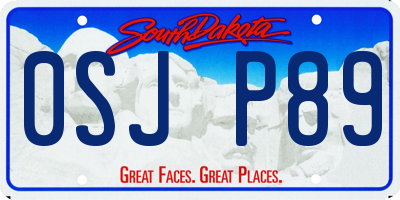 SD license plate 0SJP89