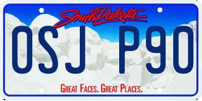 SD license plate 0SJP90
