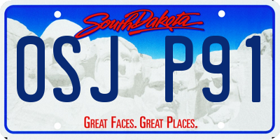 SD license plate 0SJP91