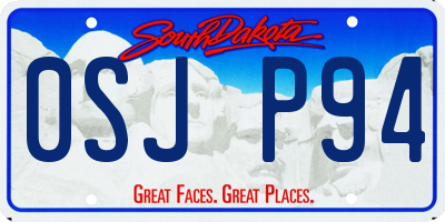 SD license plate 0SJP94
