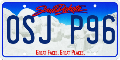 SD license plate 0SJP96