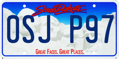 SD license plate 0SJP97