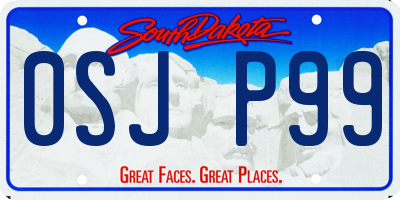 SD license plate 0SJP99