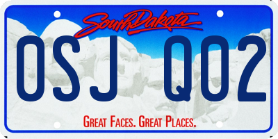 SD license plate 0SJQ02