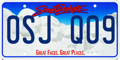 SD license plate 0SJQ09
