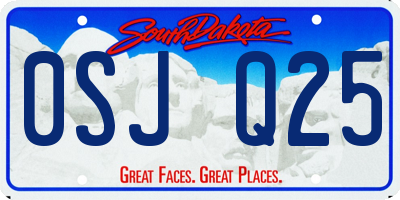 SD license plate 0SJQ25