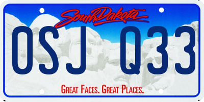 SD license plate 0SJQ33