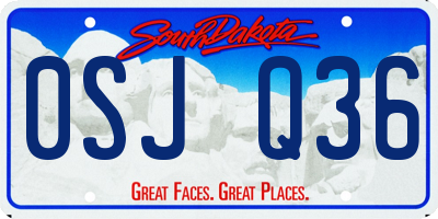 SD license plate 0SJQ36