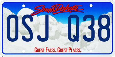 SD license plate 0SJQ38