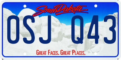 SD license plate 0SJQ43
