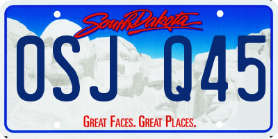 SD license plate 0SJQ45