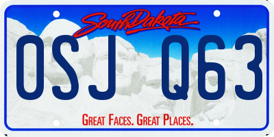 SD license plate 0SJQ63