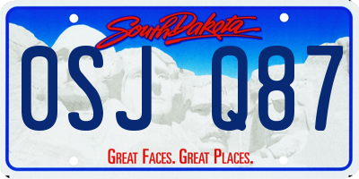 SD license plate 0SJQ87