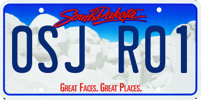 SD license plate 0SJR01
