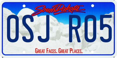 SD license plate 0SJR05
