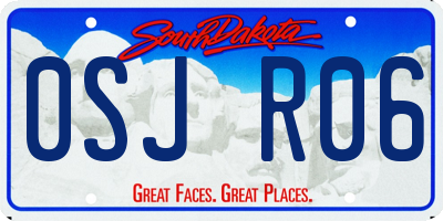 SD license plate 0SJR06