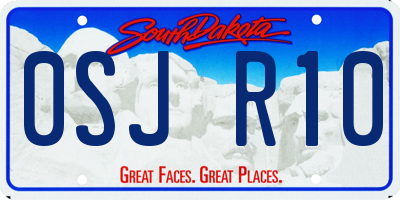 SD license plate 0SJR10