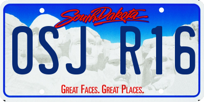 SD license plate 0SJR16