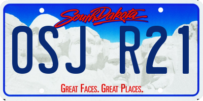 SD license plate 0SJR21