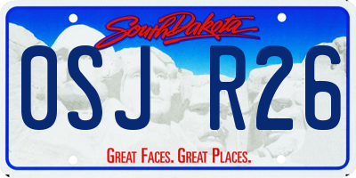 SD license plate 0SJR26