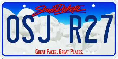 SD license plate 0SJR27