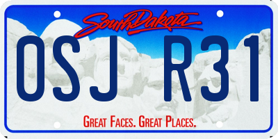 SD license plate 0SJR31