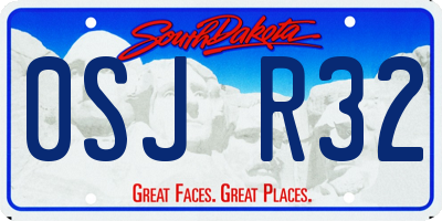SD license plate 0SJR32