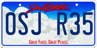 SD license plate 0SJR35