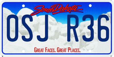SD license plate 0SJR36