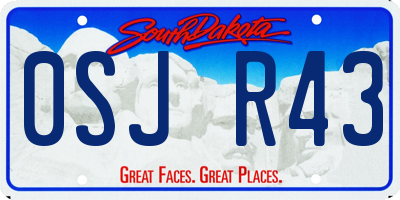 SD license plate 0SJR43