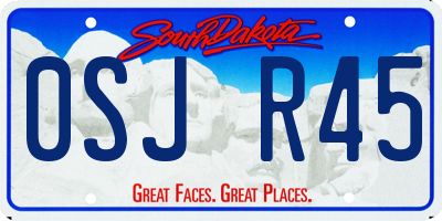 SD license plate 0SJR45