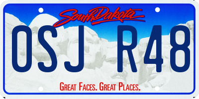 SD license plate 0SJR48