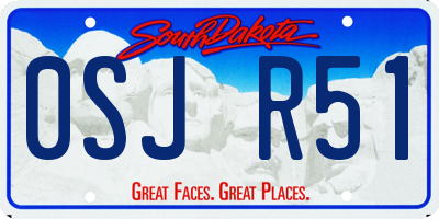SD license plate 0SJR51