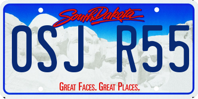 SD license plate 0SJR55